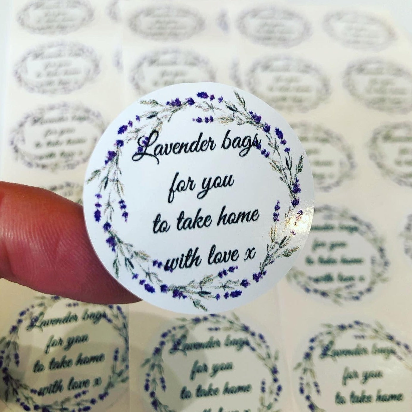 Lilac Avena Flowers Wreath Stickers I Nature theme Heather purple design labels I Personalised Text Date Names I Wedding Hen do