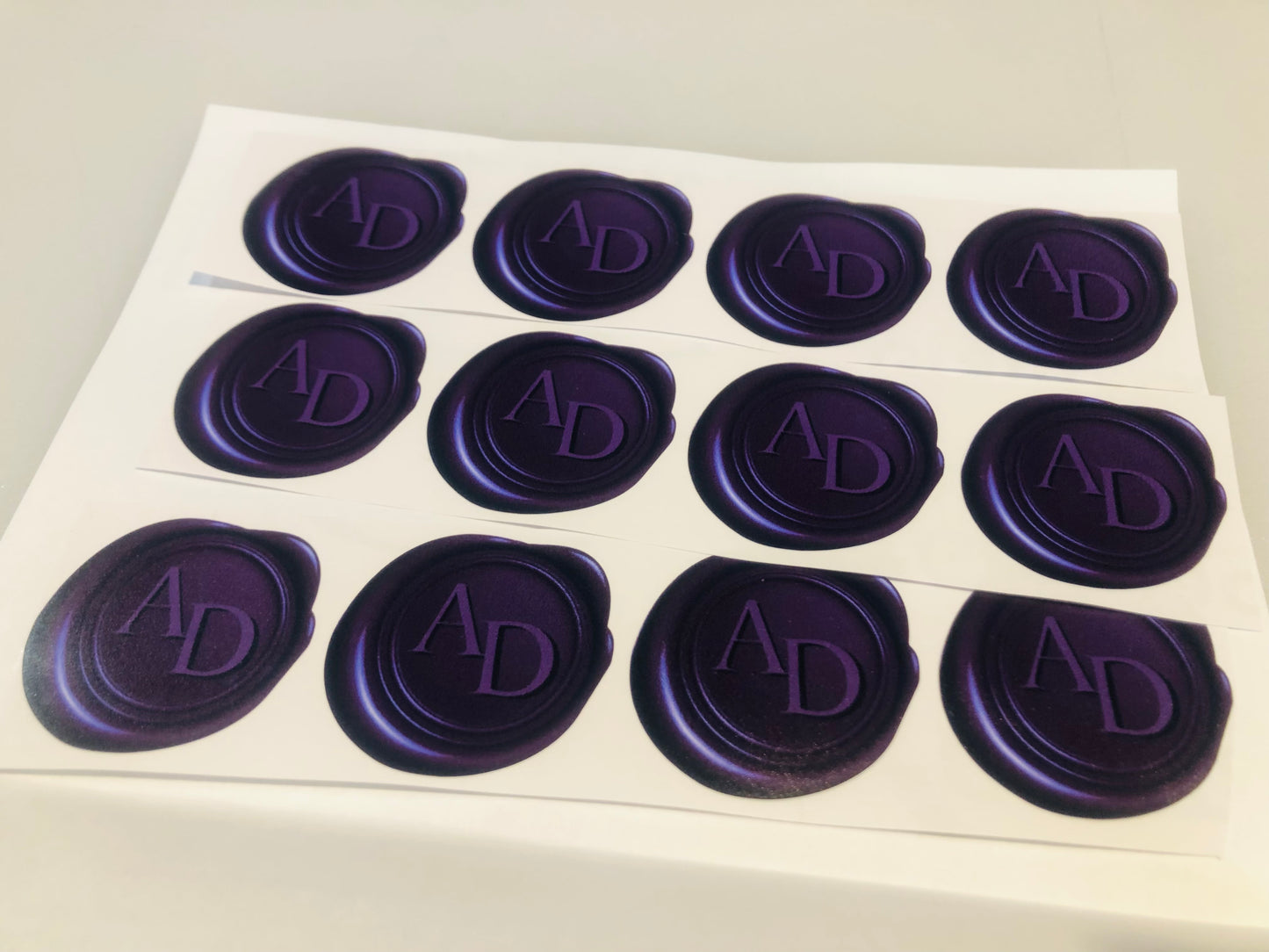 Wax Seal Effect Monogram Initials Flat Stickers I Royal Letter Wedding I Valentine I Fantasy Stamp Card & Invite Seal
