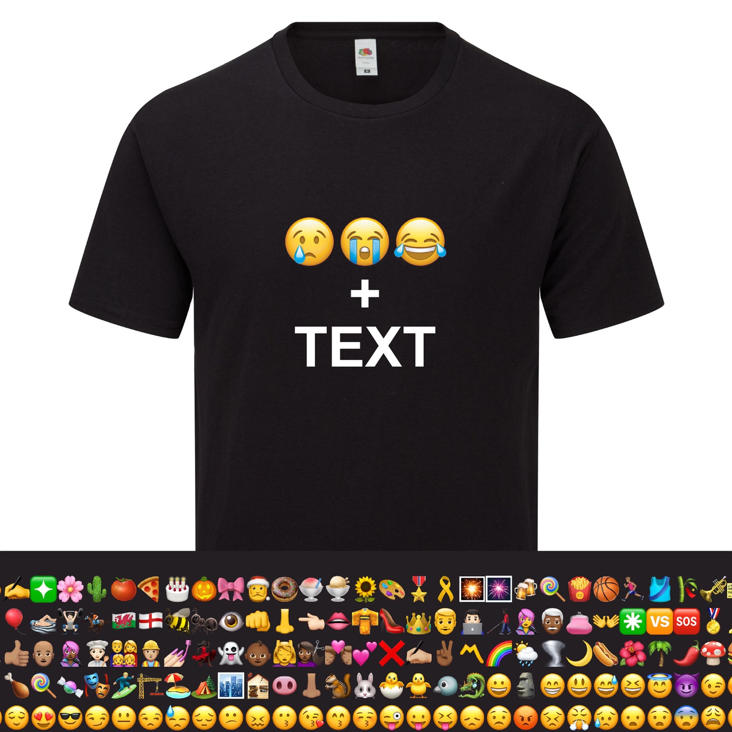 EMOJI T-Shirt Printing Symbol + Text - Express yourself