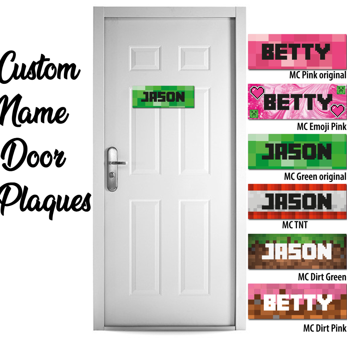 Minecraft Name Door Plaque
