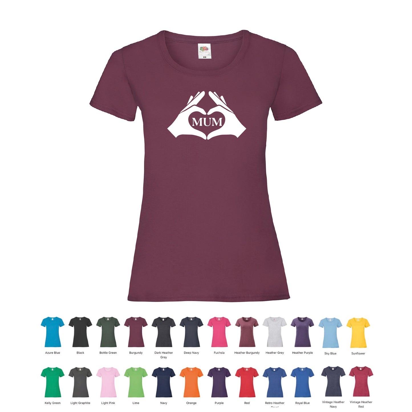 LOVE MUM Say it with a heart | Ladies Printed T-Shirts I Nanna's birthday Gift idea I Ladies's tee