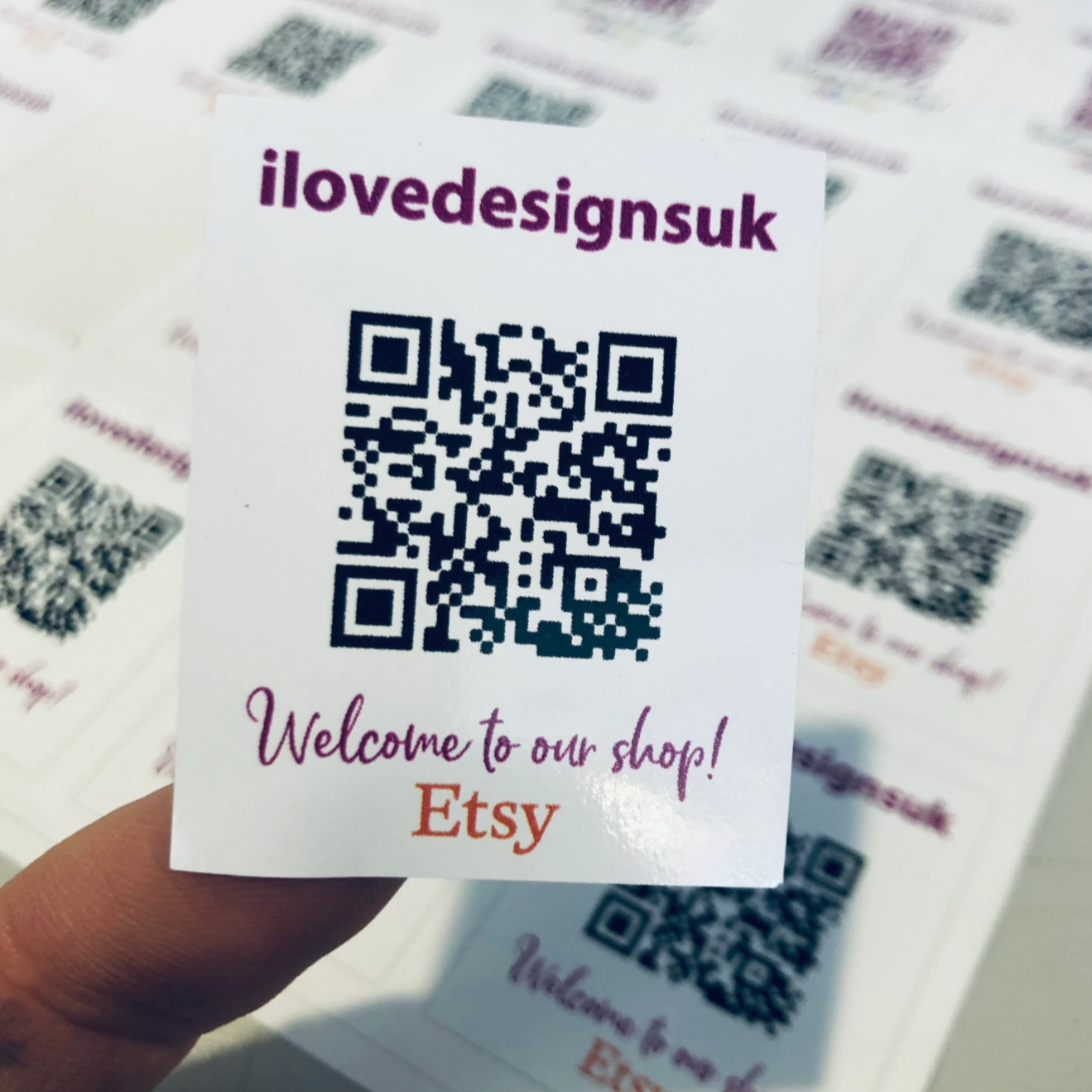 Fully customisable QR Code Stickers | Website Facebook Instagram Social media Direct Traffic Labels URL positioning SEO Marketing Advertising