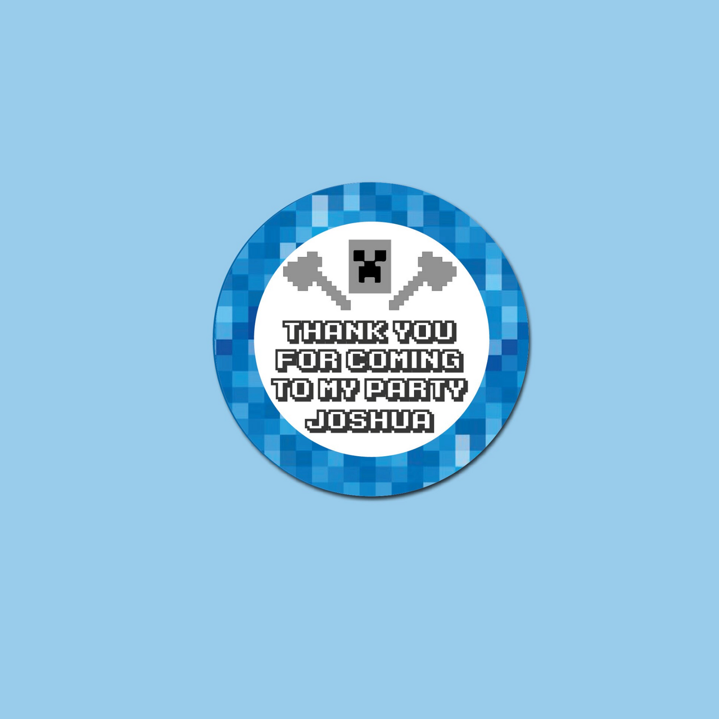Minecraft birthday blue