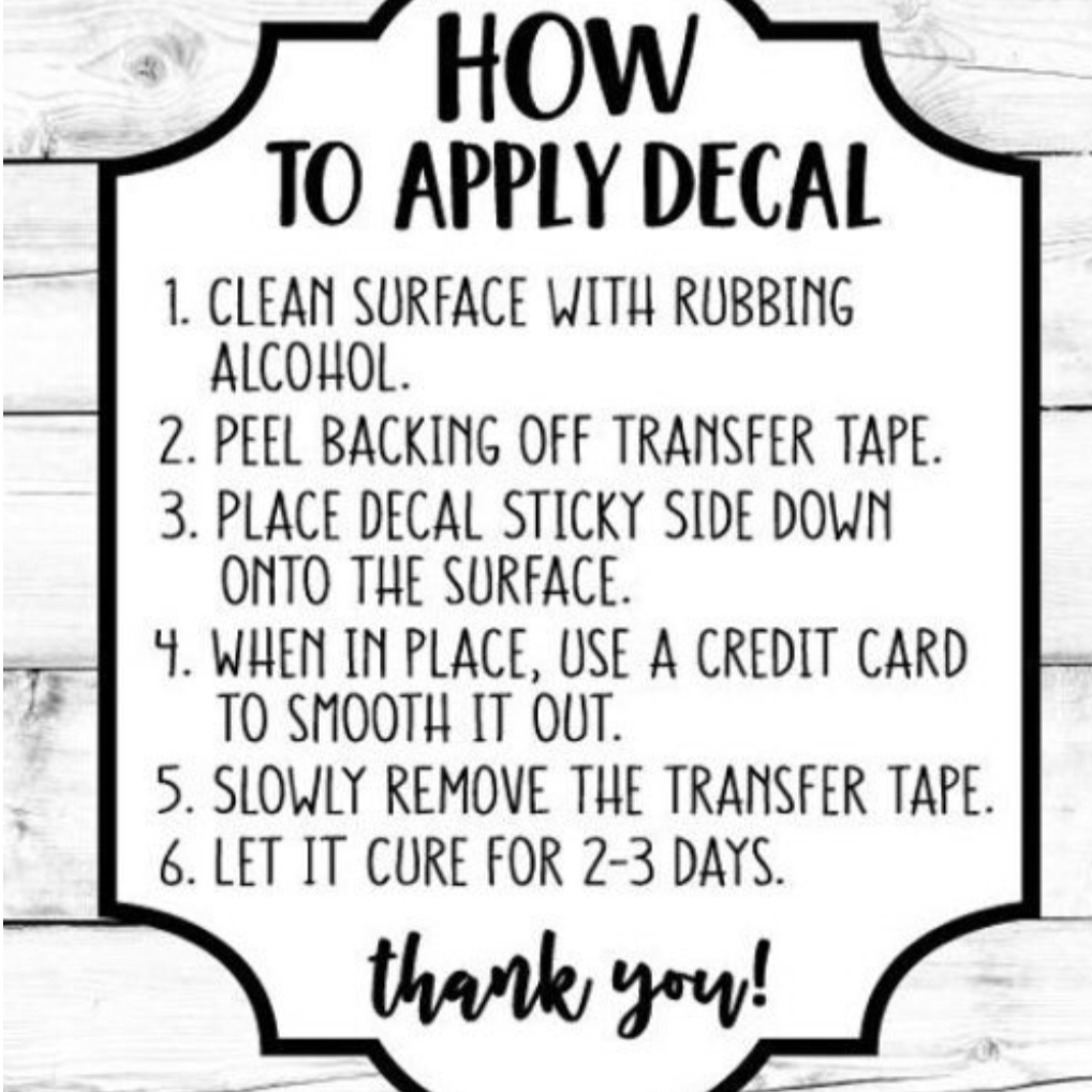 Water bottle name fitting instructions