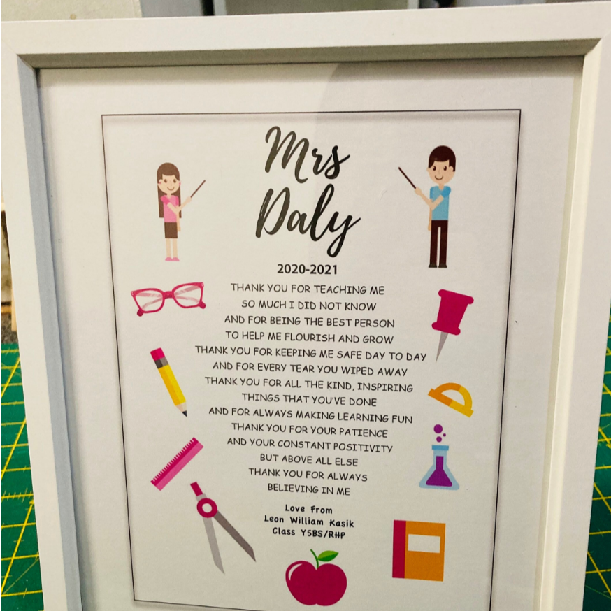 Framed end of school gift