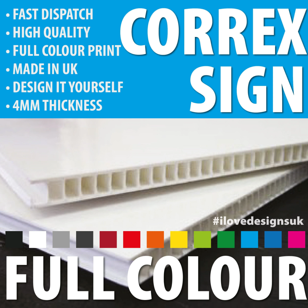 Custom printed correx boards
