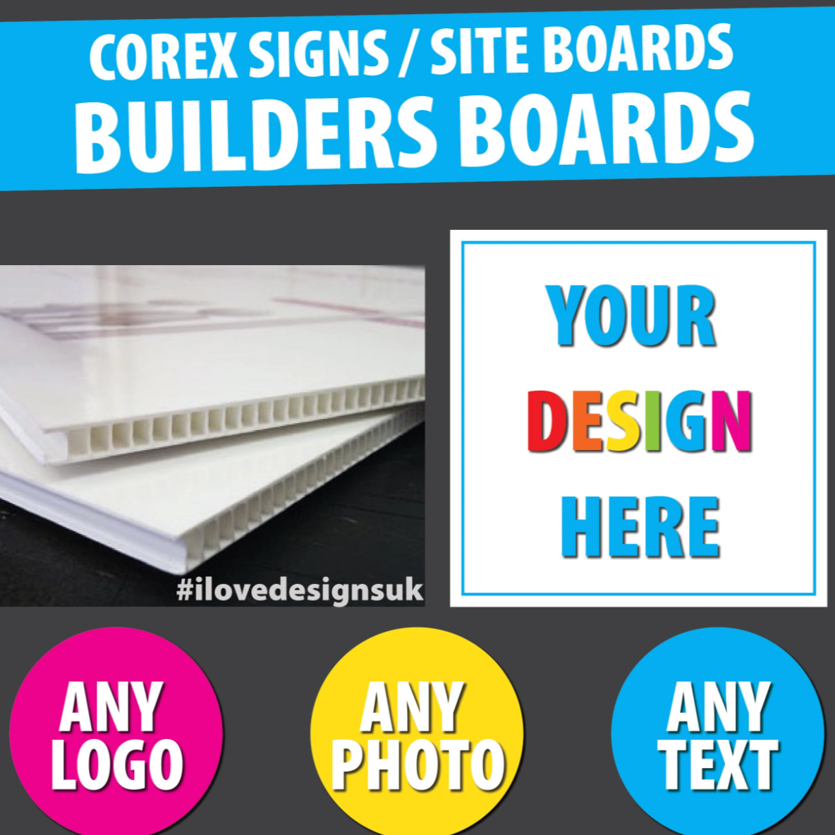 Custom printed correx boards