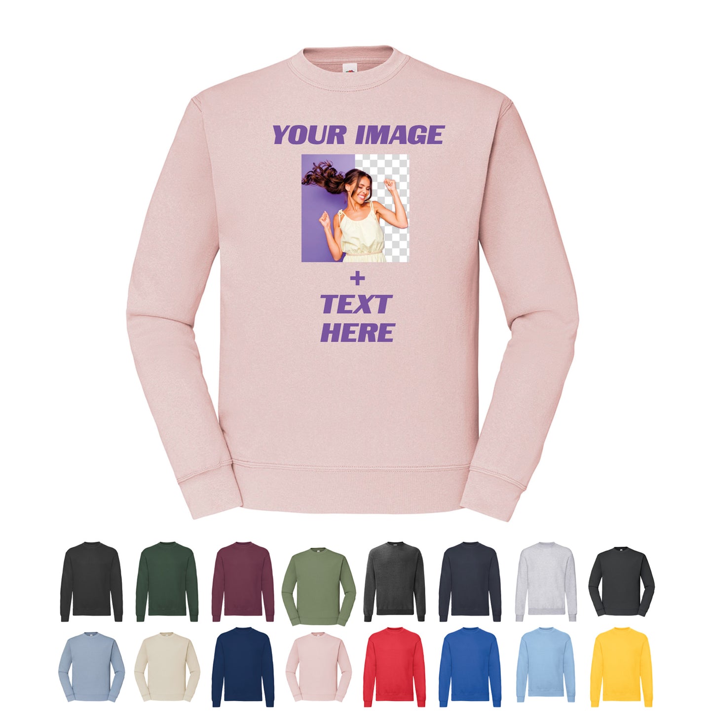 Personalised Unisex Sweatshirt | Printed sweat Logo, Slogan, Image, Text | Lounge Top Long sleeve | Birthday Gift | Custom Image