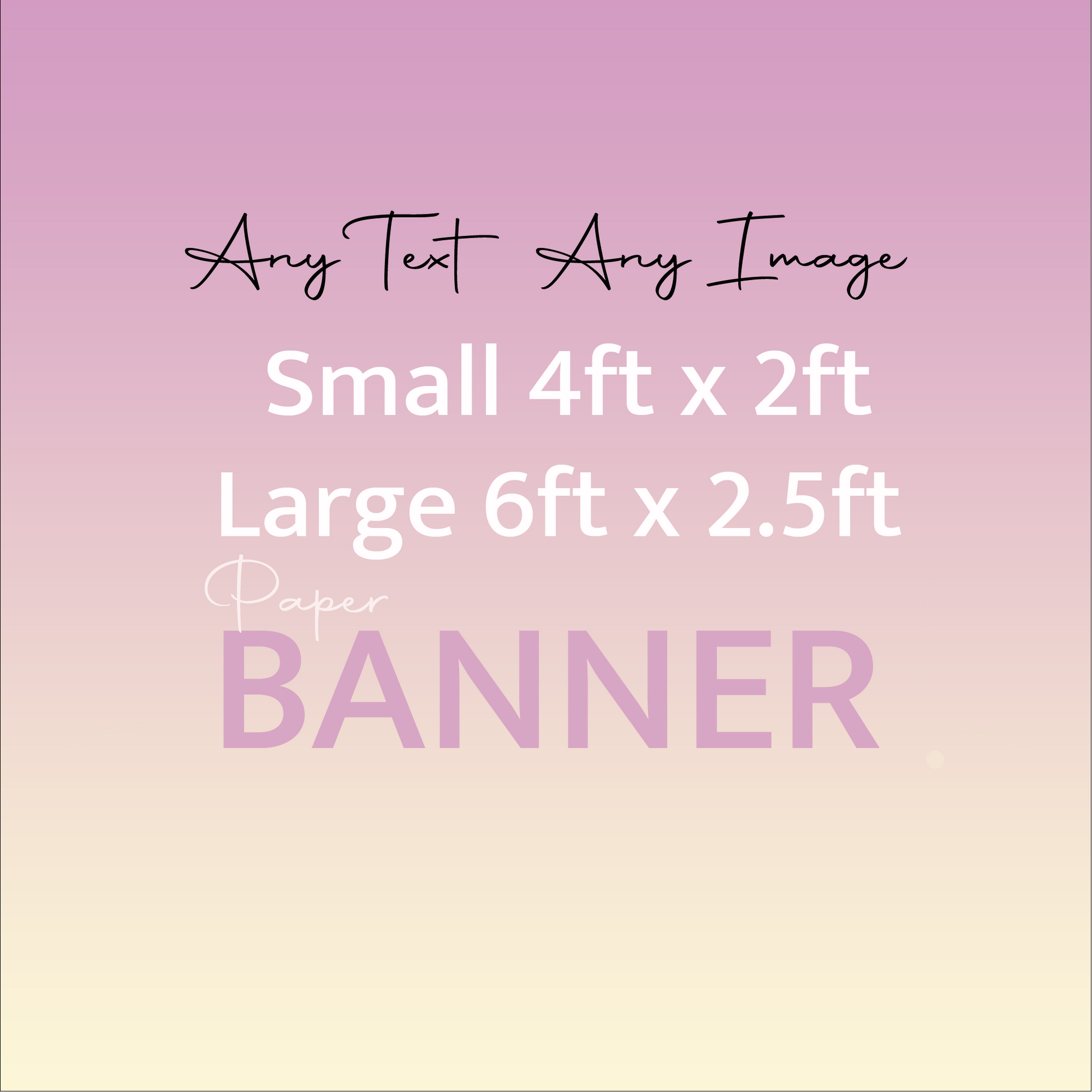 Paper banner sizes