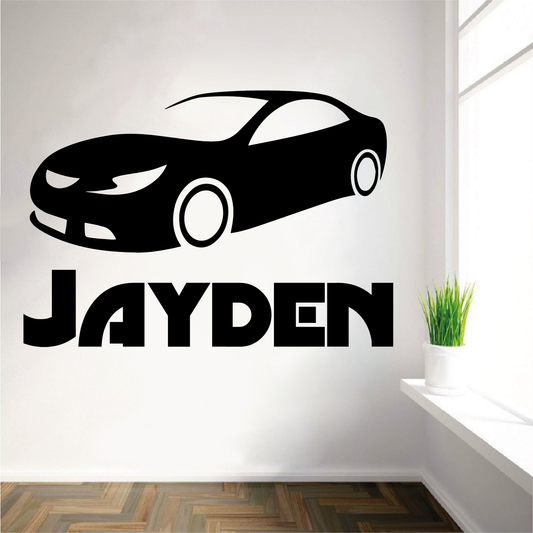 Racing car Boys Bedroom Wall Sticker | Vinyl art wall decor | Kids Feature wall art