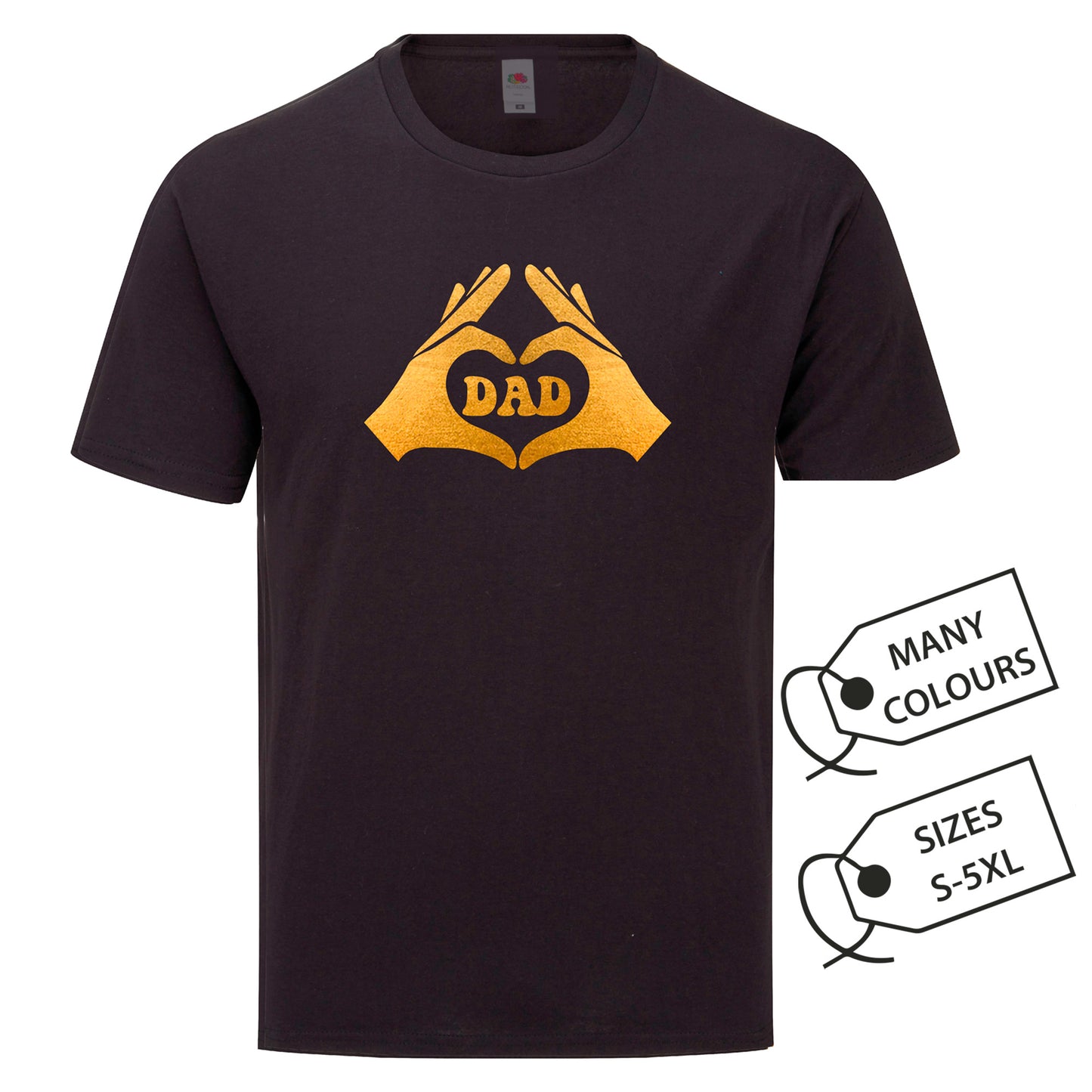 LOVE DAD say it with a heart T-shirt I Dad's birthday Gift idea Printed T-shirt I Men's tee | Grandad souvenir | Valentines gift