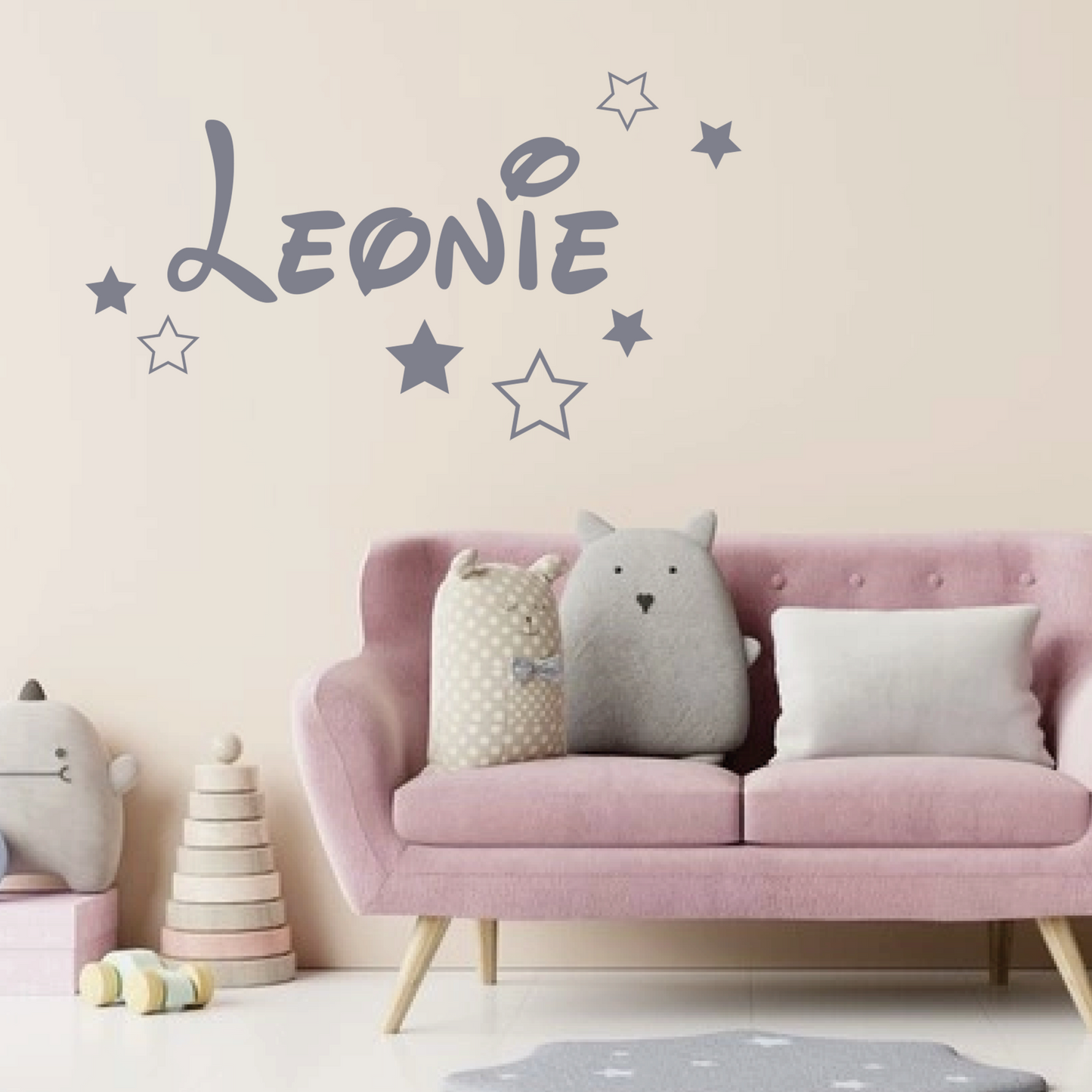 Disney Inspired Personalised Name Wall Decal | Stars Wall Stickers | Nursery and Kids Bedroom