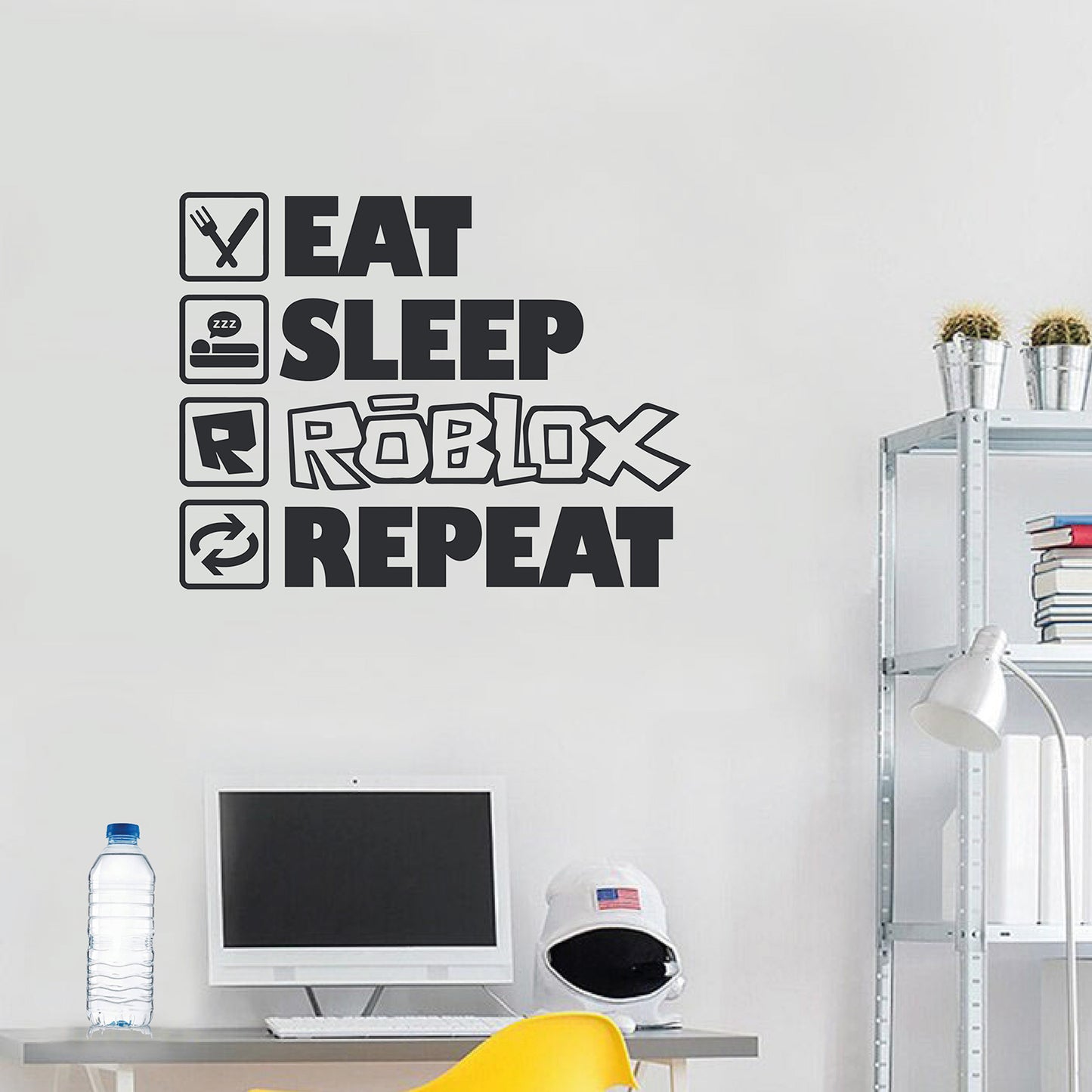 Eat Sleep Roblox REPEAT Wall Sticker I Bedroom Decor I Kids Teen Bedroom