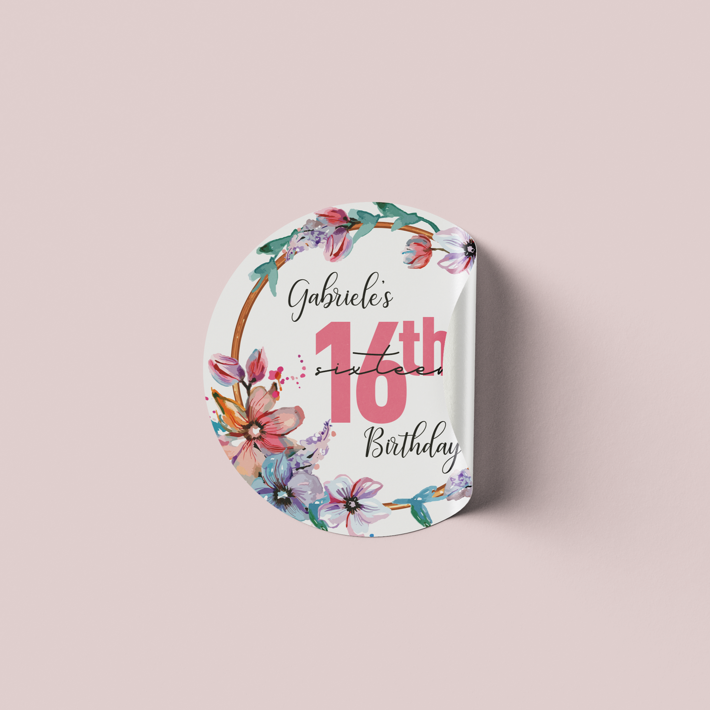 Sweet 16th party stickers