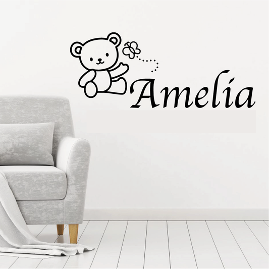Teddy Sweet Dreams | Personalised Girls Boys Bedroom Wall Sticker I Nursery Decor Wall Art I Children Kids Plush Decor