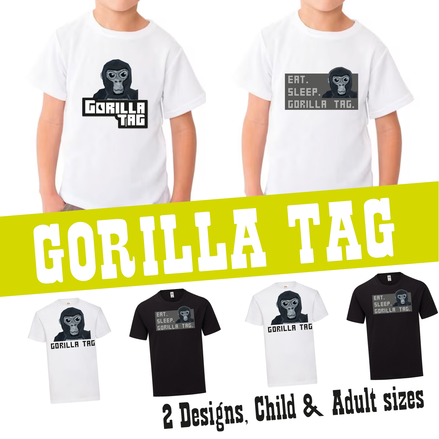 GORILLA TAG T-shirt I VR game inspired design Top I Kids & Adult sizes