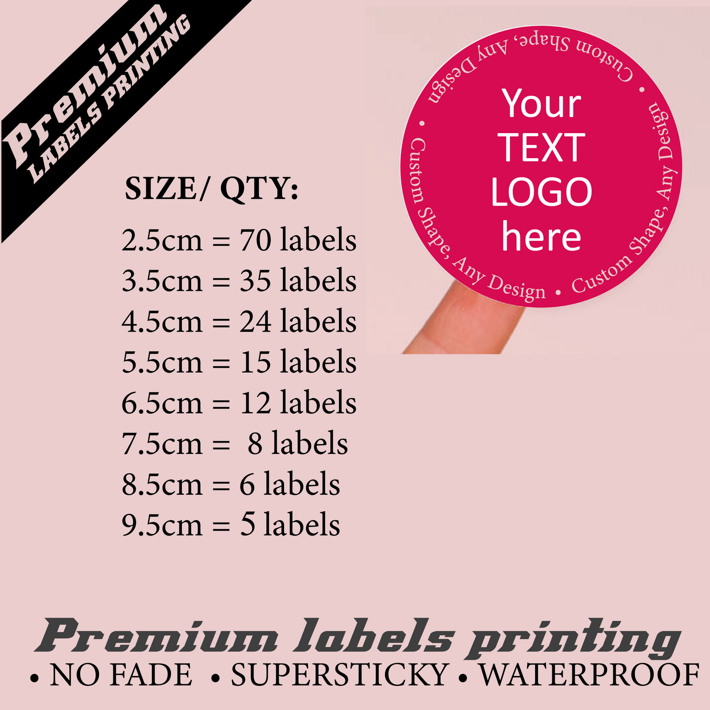 Custom Labels printing I Rectangular Rectangle Square Circle Round Stickers | Any text Any photo | Promote business | Coupons Postage labels