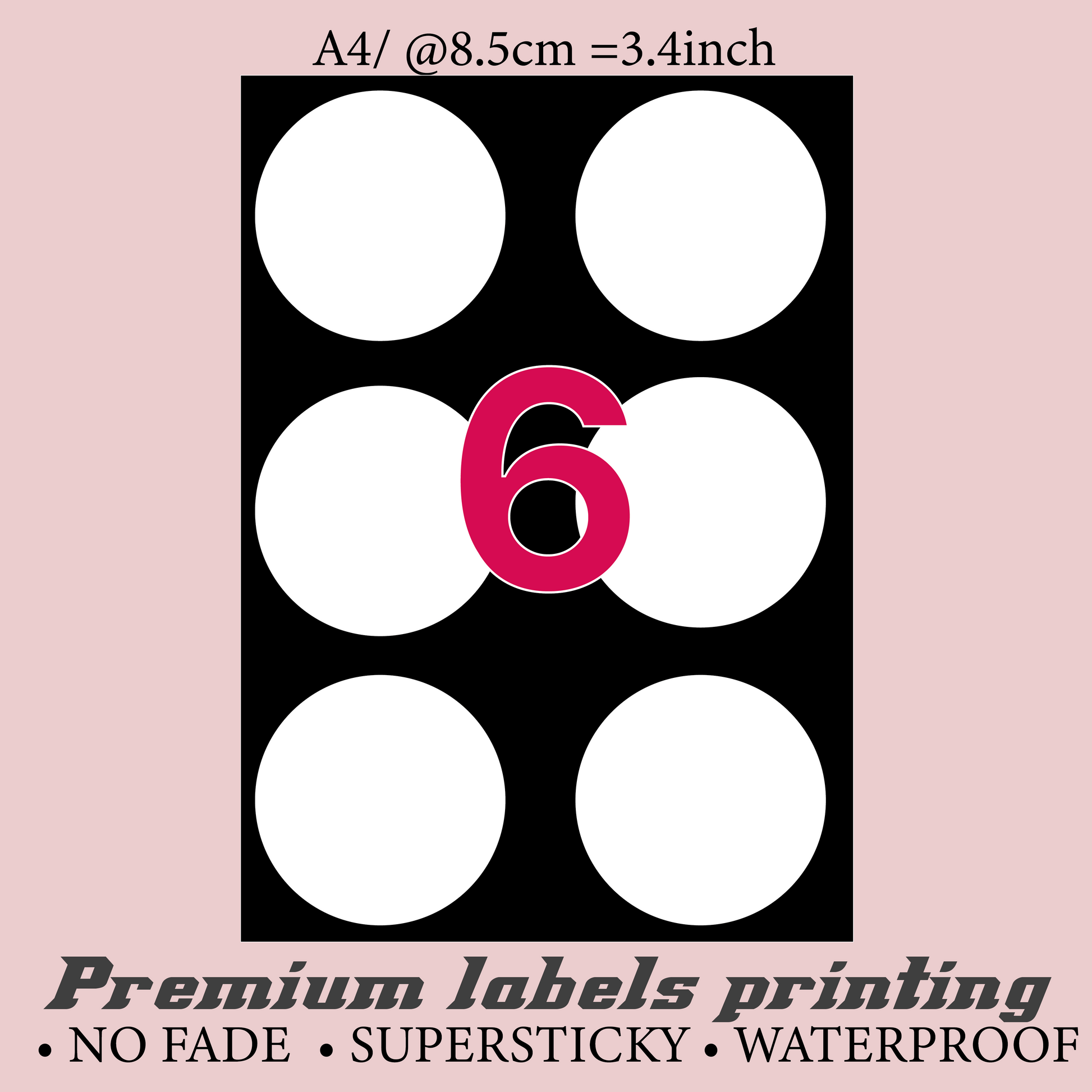 6 stickers @8.5cm