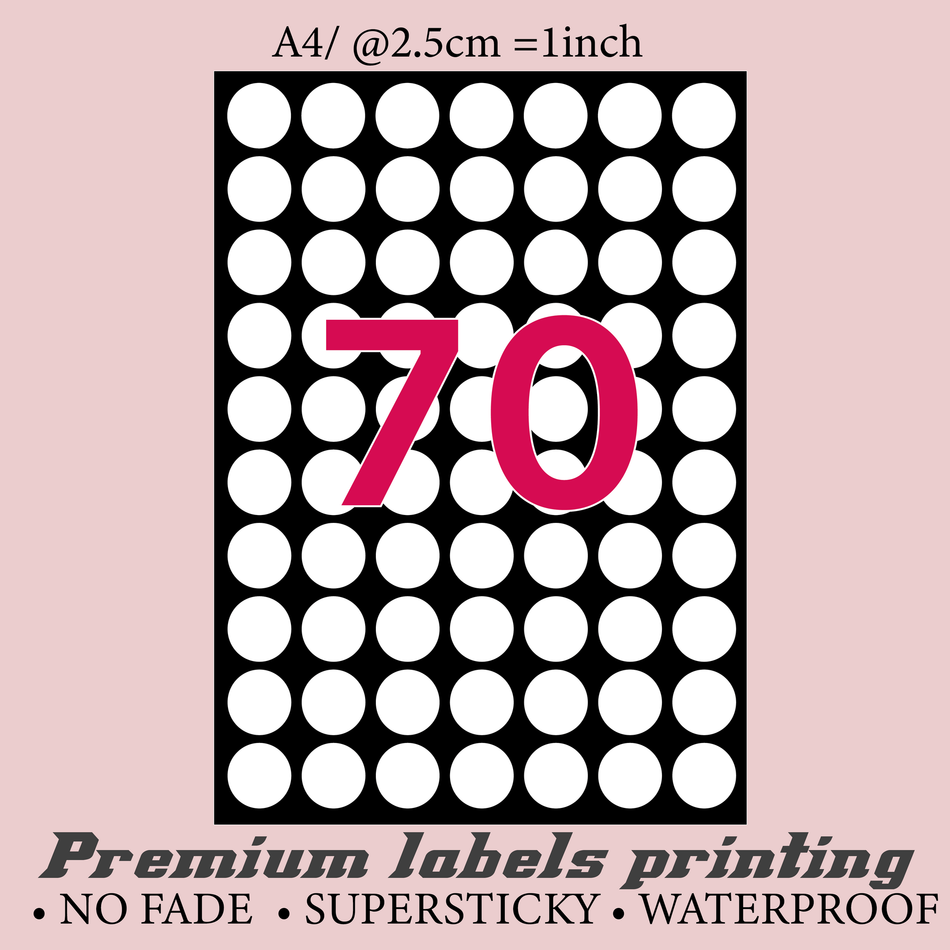 70 stickers @2.5cm