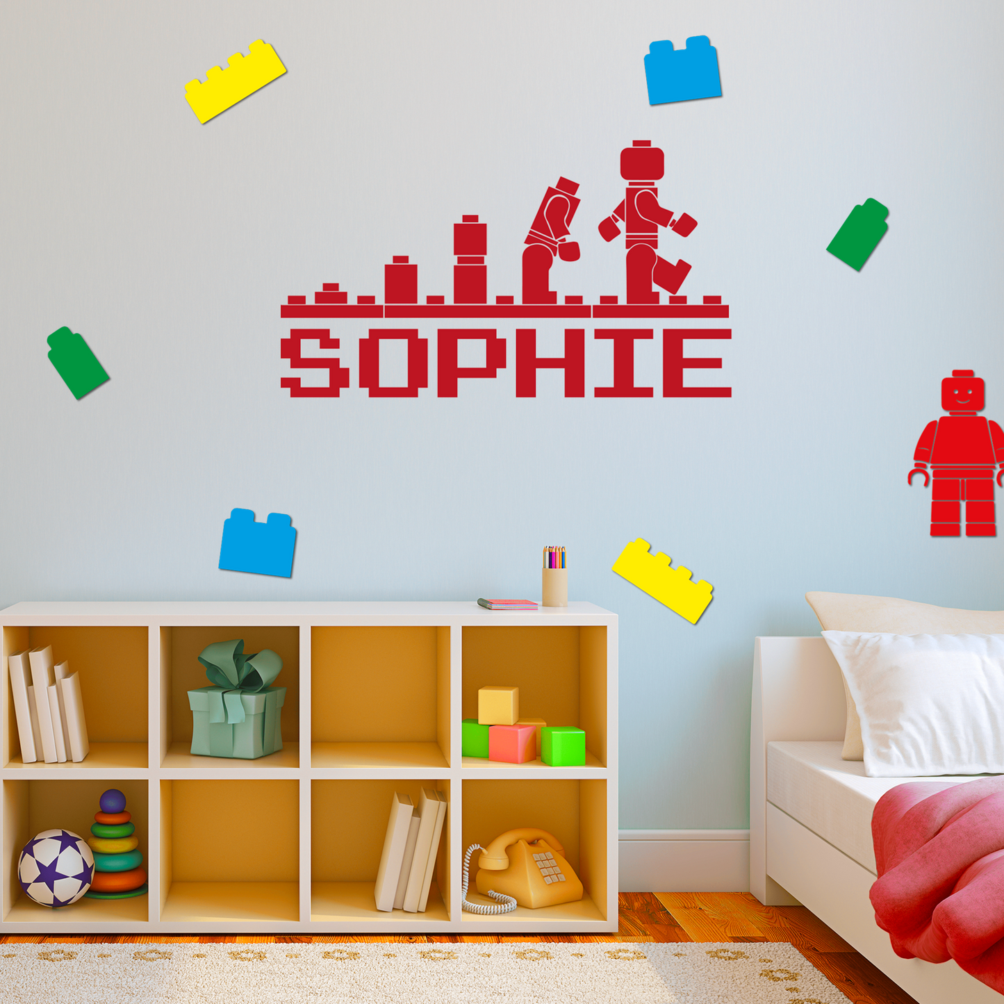 Evolution Building Blocks ELEMENTS | Personalised Name Wall Sticker Bundle | Building Blocks elements I Toy Kids Bedroom Mini figure