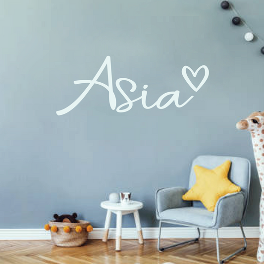 Love heart & Name Wall Sticker| Stars Wall Stickers | Nursery and Kids Bedroom