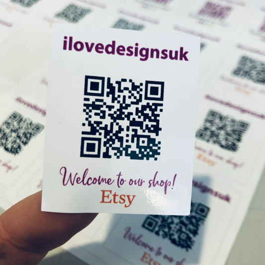 Fully customisable QR Code Stickers | Website Facebook Instagram Social media Direct Traffic Labels URL positioning SEO Marketing Advertising