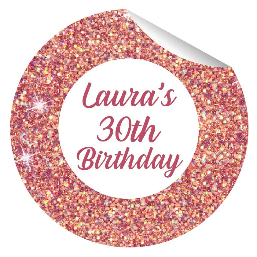 Minimal Hen Night Glitter stickers | Birthday Party | Beauty Salon Labels |  Rose Gold, Champagne, Gold, Pink