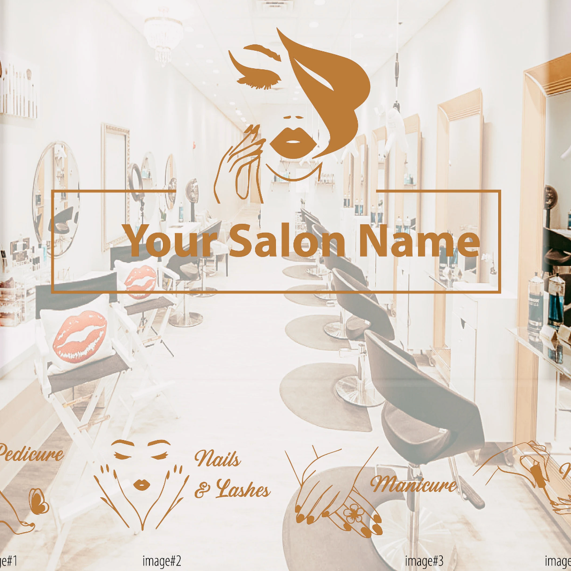 Nails Lashes Salon Decals