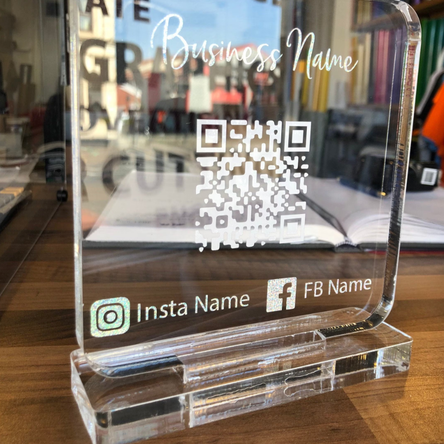 Personalised QR Clear Acrylic stand