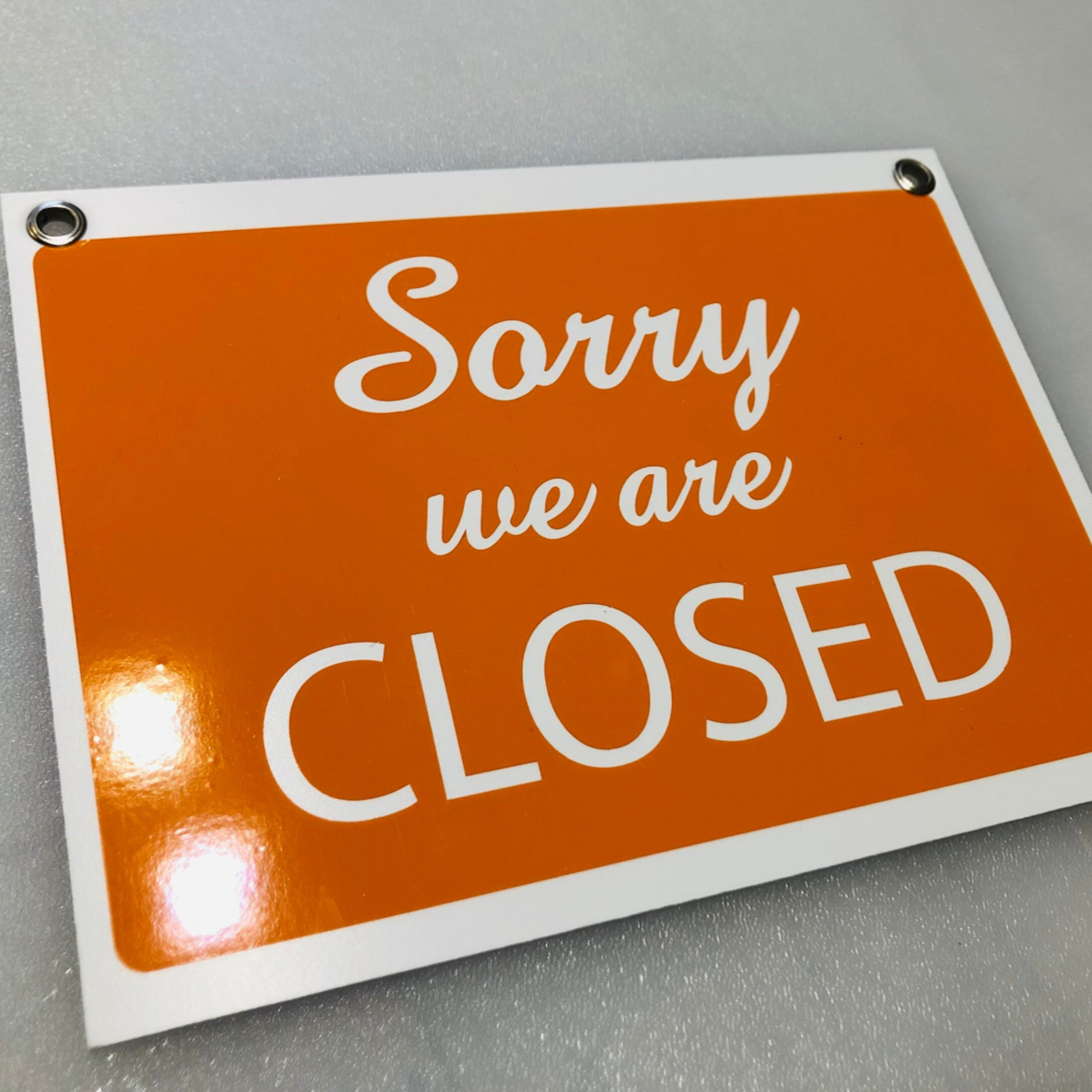 Orange open close sign