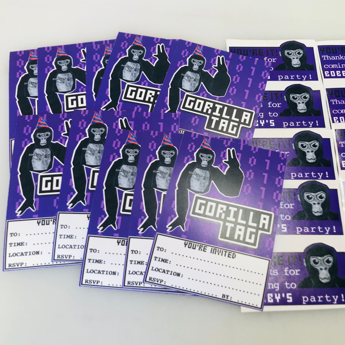 Gorilla tag invites and stickers