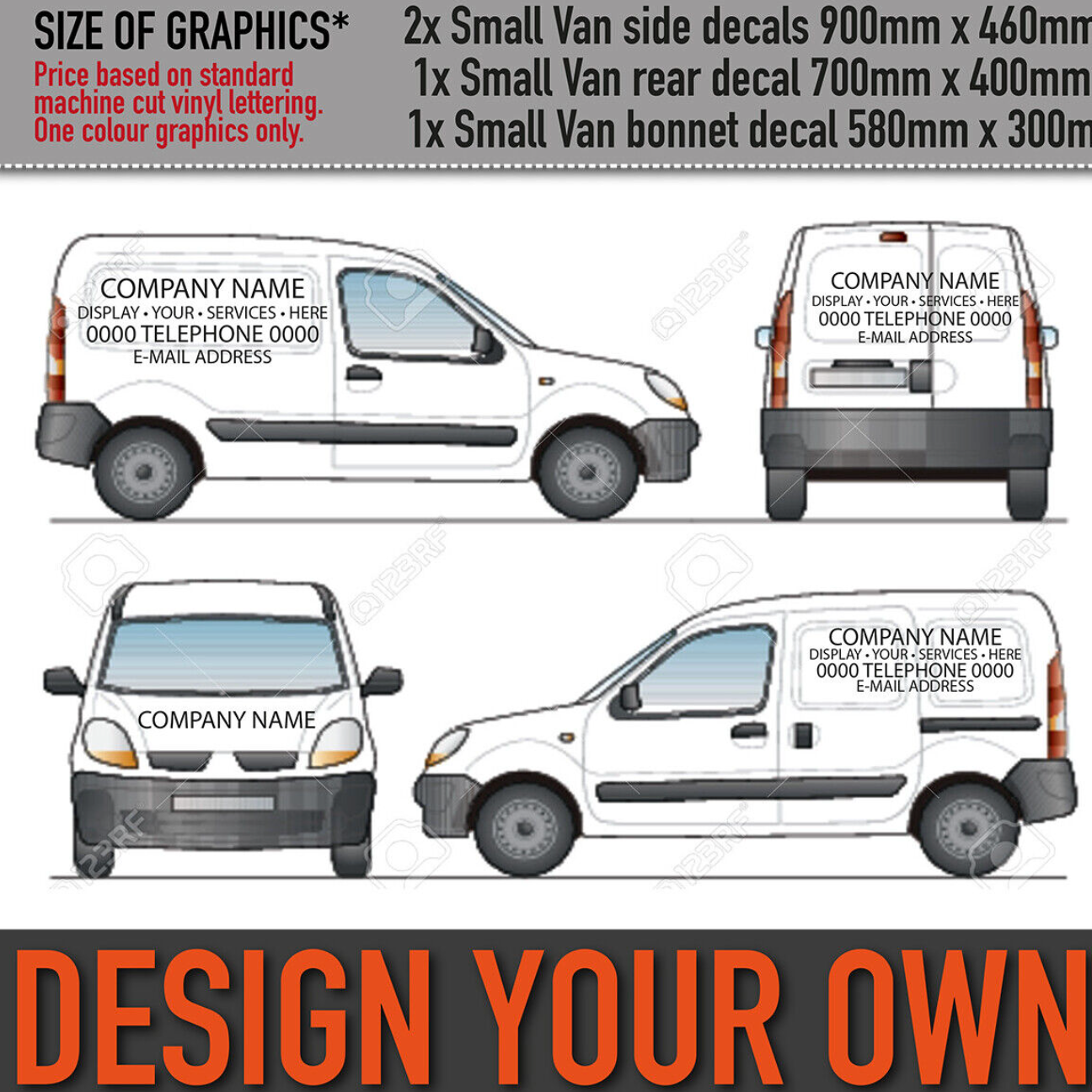 Small van graphics size guide
