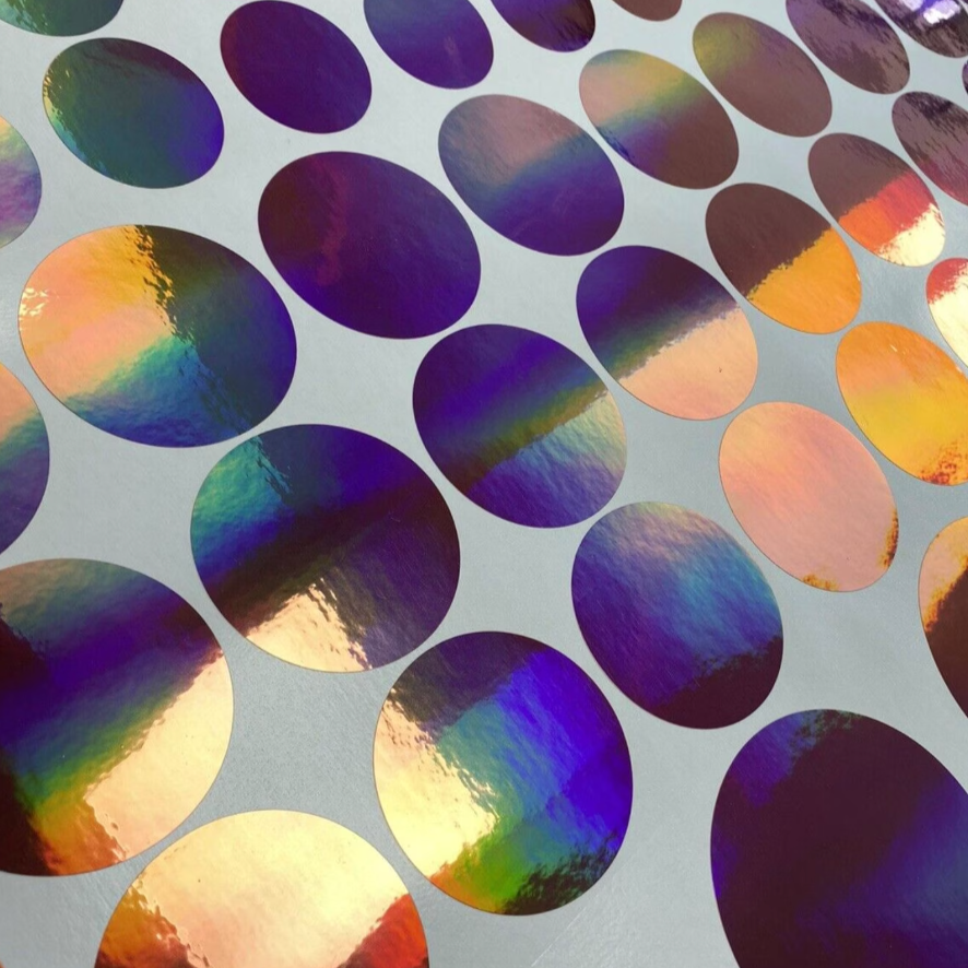 Iridescent colours polka dots