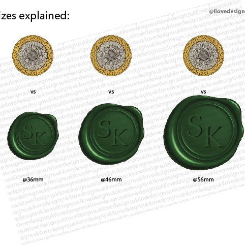 Wax Seal Effect Monogram Initials Flat Stickers I  Royal Letter Wedding I Valentine I Fantasy Stamp Card & Invite Seal